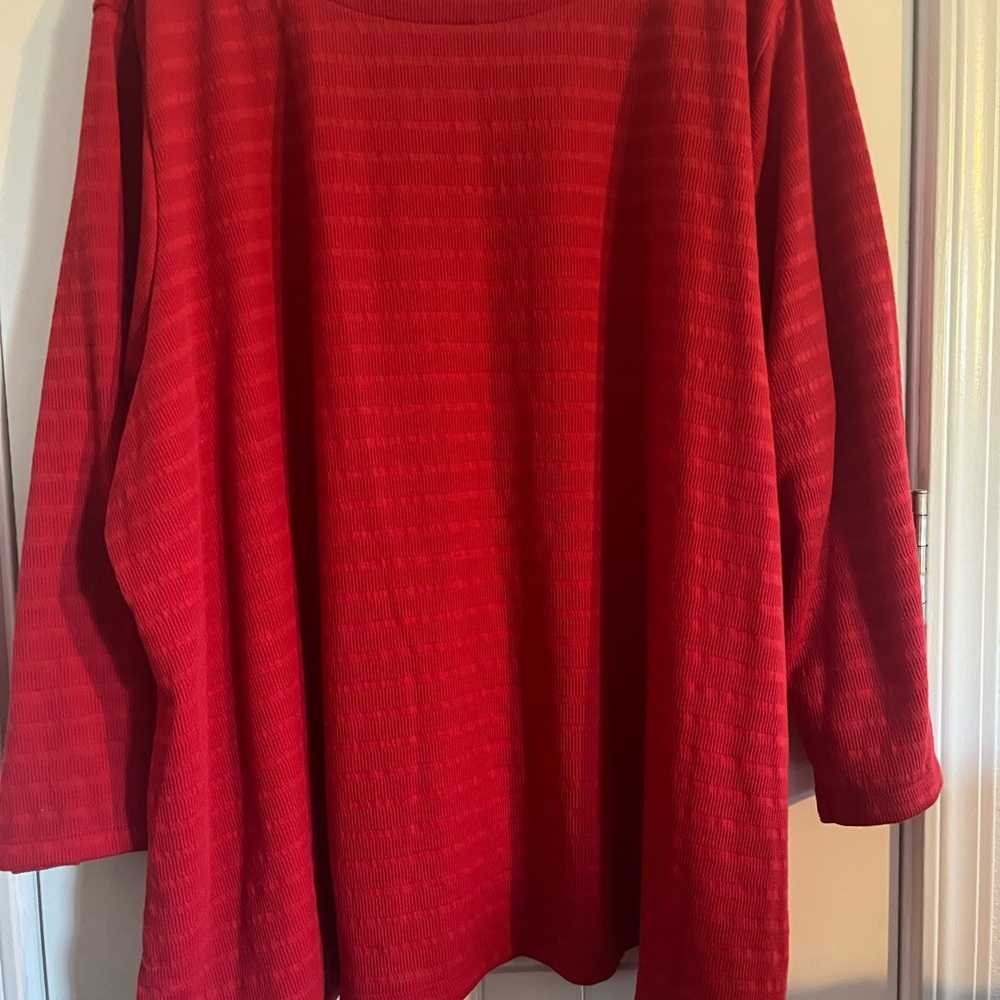 Liz Claiborne Bold Red knit top women plus size 3x